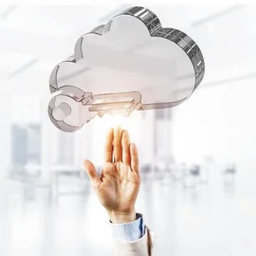 Computer and internet security concept presented by icon cloud. Stock Photos