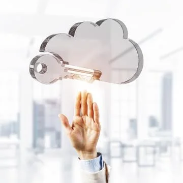 Computer and internet security concept presented by icon cloud. Stock Photos