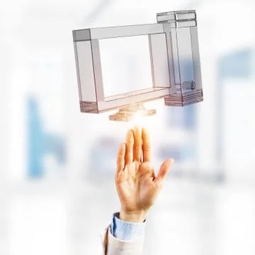 Computer and internet security concept presented by cloud icon. Mixed media Stock Photos