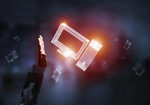 Computer and internet security concept presented by computer icon. Mixed media Stock Photos