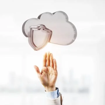 Computer and internet security concept presented by icon cloud. Stock Photos