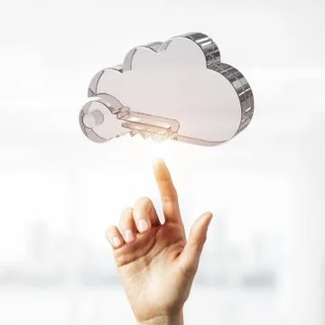 Computer and internet security concept presented by icon cloud. Stock Photos