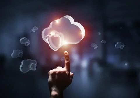 Computer and internet security concept presented by icon cloud. 스톡 사진