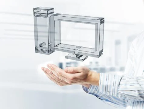 Computer and internet security concept presented by icon in male Stock Photos