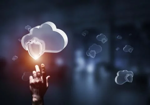 Computer and internet security concept presented by icon cloud. Foto stock