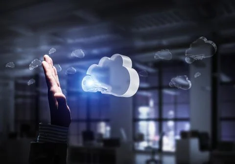 Computer and internet security concept presented by icon cloud. Stock Photos