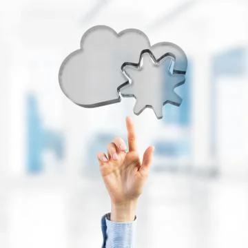 Computer and internet security concept presented by icon cloud. Mixed media Stock Photos