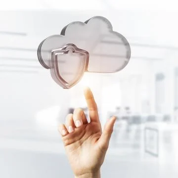 Computer and internet security concept presented by icon cloud. Stock Photos