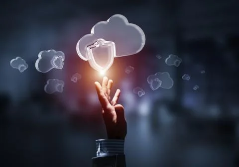 Computer and internet security concept presented by icon cloud. Foto stock