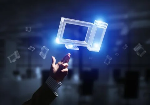 Computer and internet security concept presented by computer icon. Mixed media Stock Photos