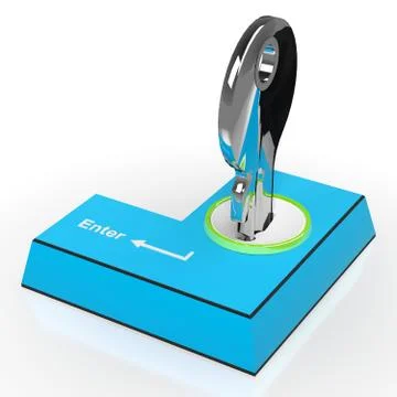 Computer and key showing internet protection Stock Illustration