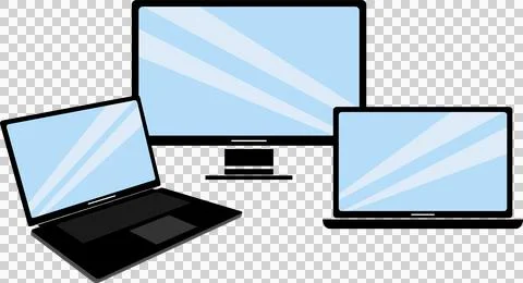 Computer and Laptop, Technology, Communication Stock Illustration