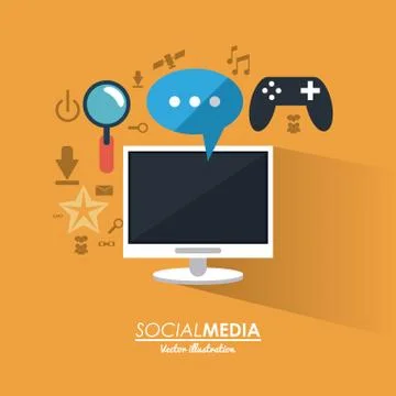 Computer and media design Illustrazione stock