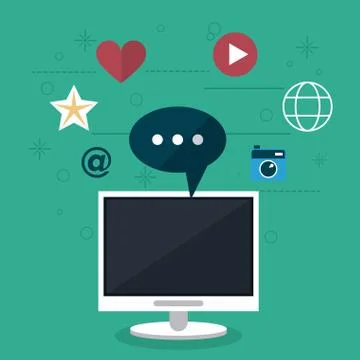 Computer and media design Stock Illustration