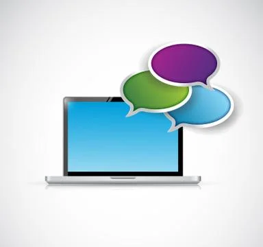 Computer and message bubbles illustration design Stock Illustration