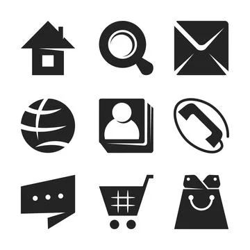Computer and Mobile Icon Set: Vector Icons for Web Design Stock Illustration