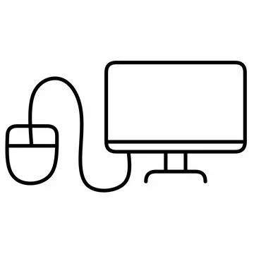 Computer and mouse icons Stock Illustration