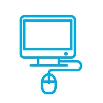 Computer and mouse on white background Stockillustratie