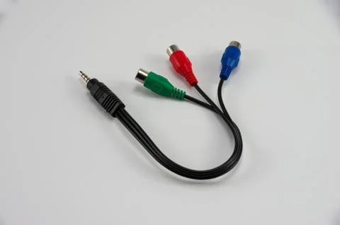 Computer and music cable for input and output Stock Photos