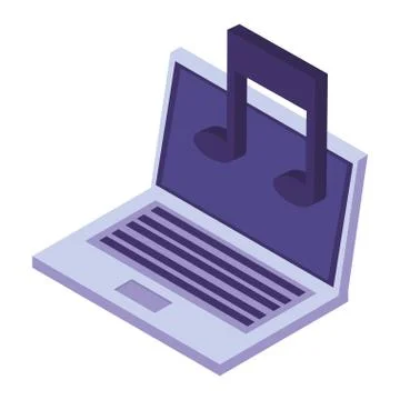 Computer and musical note イラスト素材
