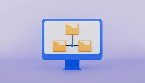 Computer and network structure, file management and data organization 库存插图