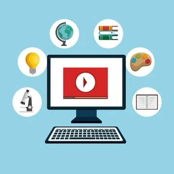 Computer and objects design イラスト素材
