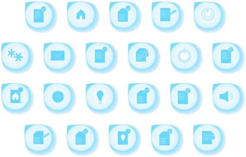 Computer and office icons set, drop shaped Stock Illustration