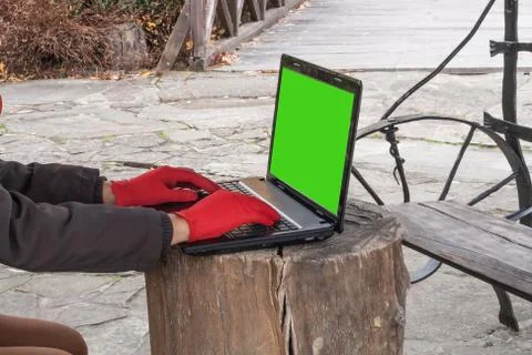 Computer and person Stock Photos