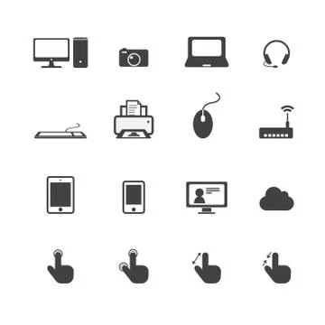 Computer and phone icons 스톡 일러스트
