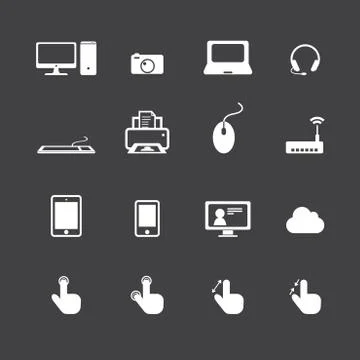 Computer and phone icons Stock Illustration