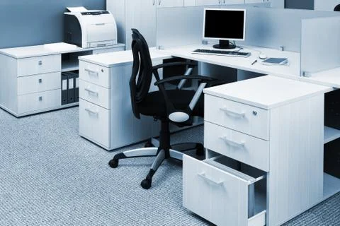 Computer and printer 스톡 사진