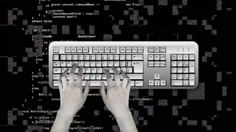 Computer and program software alpha channel loop. 3d animation Stock Footage 200875646