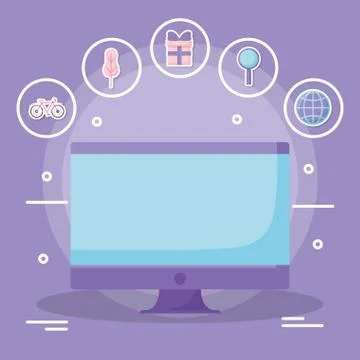 Computer and related icons イラスト素材