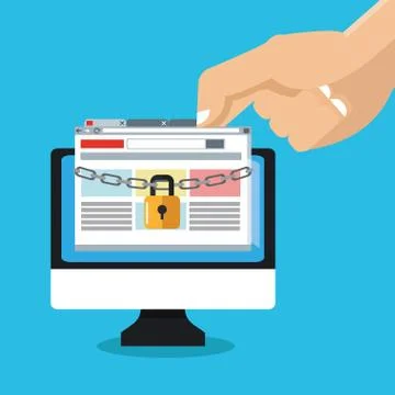 Computer and security system design Ilustración de archivo