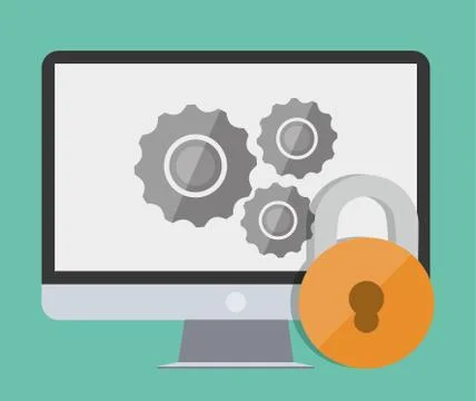 Computer and security system design Stock Illustration