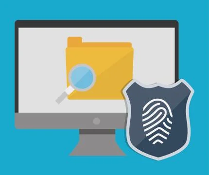 Computer and security system design Stock Illustration