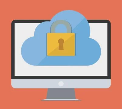 Computer and security system design Stock Illustration