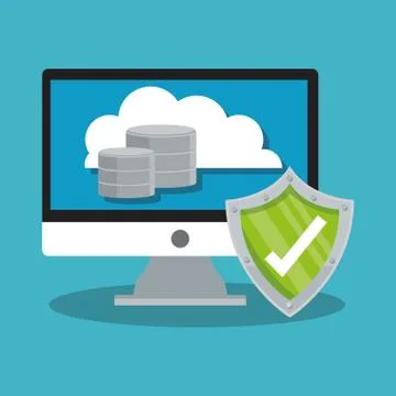 Computer and security system design Stock Illustration