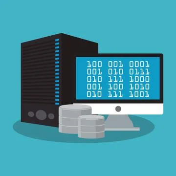 Computer and security system design 스톡 일러스트