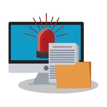 Computer and security system design Stock Illustration