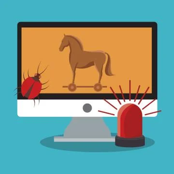 Computer and security system design Stock Illustration