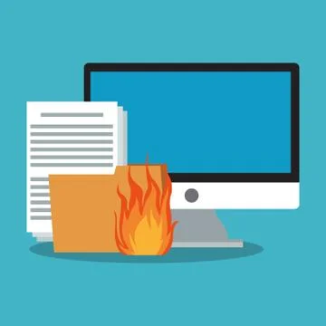 Computer and security system design Illustrazione stock