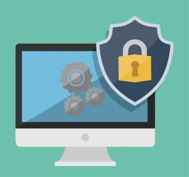 Computer and security system design Stock Illustration