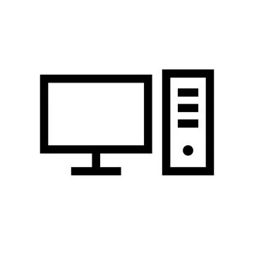 Computer and Server. Device. Vector. Stock Illustration