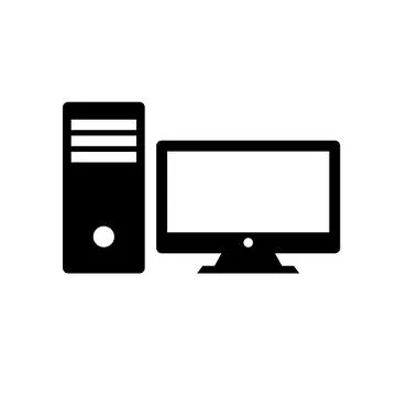 Computer and server icon. Internet and Web. Vector. Stock Illustration