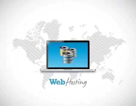 Computer and servers. web hosting Stockillustratie