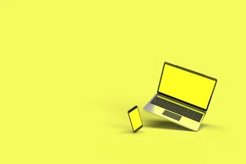 Computer and Smart Phone Stock Illustration
