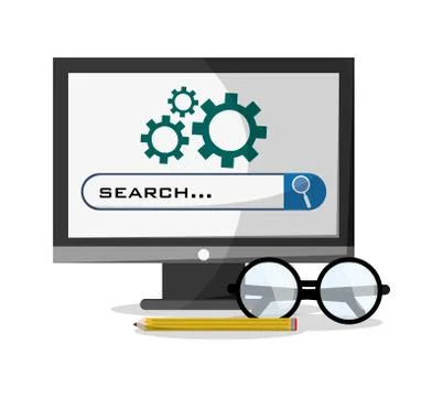 Computer and social media design イラスト素材