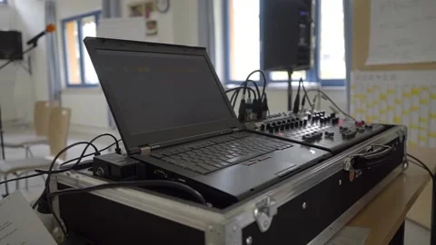 Computer and Sound Equipment Stock Footage 203918279