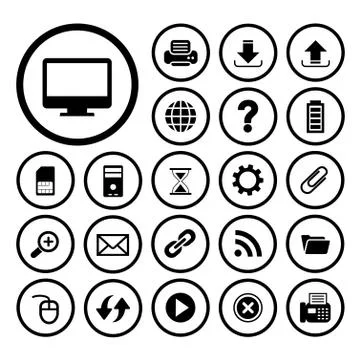 Computer and technology icon set Stock Illustration